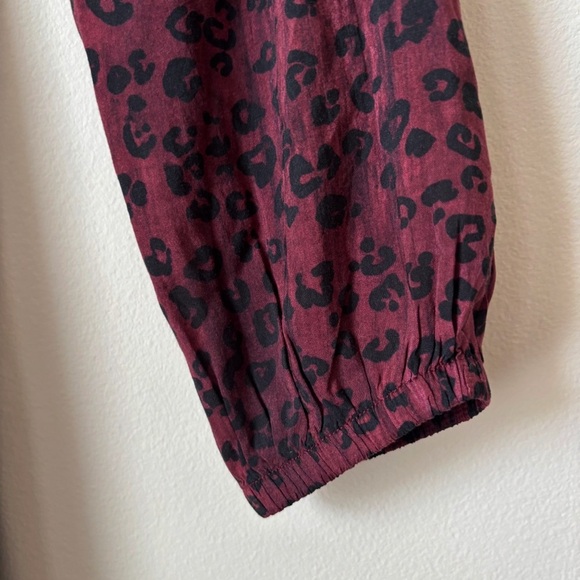 Bella Dahl Leopard Print Dress Small Burgundy - Picture 4 of 10